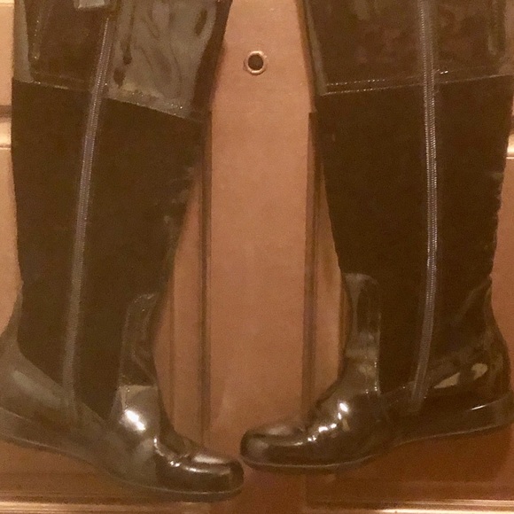 Botticelli Black Patent Leather Low Wedge Boots 35 - Picture 4 of 12